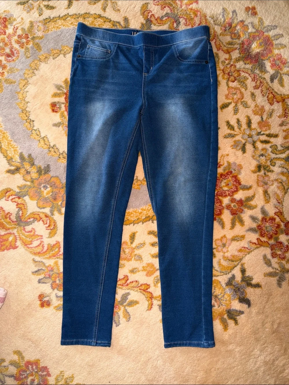 Justice Girls' 2 Piece Bundle Blue Jegging and Black Legging Size 18 20